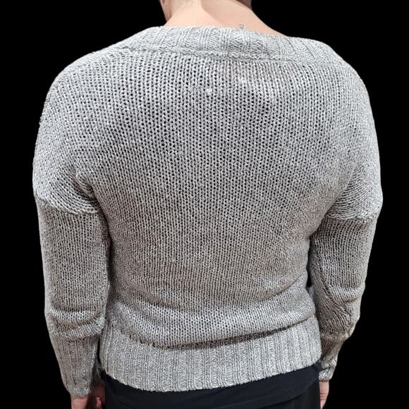 Mudd Women's Sparkle V-Neck Sweater - Size Large Sequin Shimmer Fairycore Whimsy - Picture 4 of 8